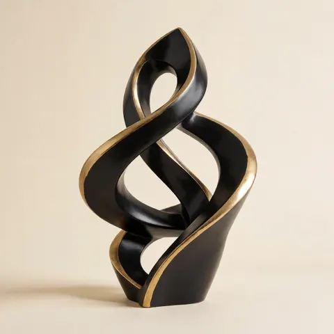 مجسم نحتي عربي معاصر — أسود فاحم