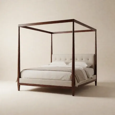 سرير كلاسيكي بأعمدة مينيمال — بني جوزي