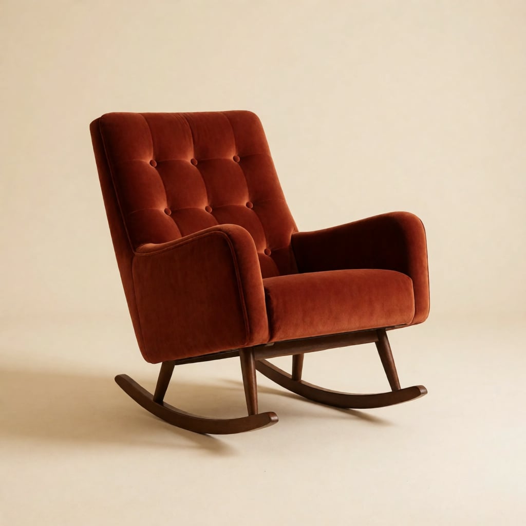كرسي هزاز كلاسيكي منتصف القرن — تيراكوتا