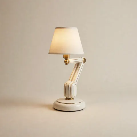 مصباح مكتب آرت ديكو — أبيض عاجي