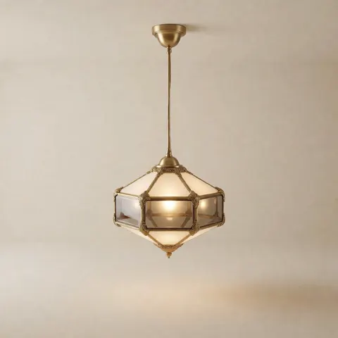 معلقات سقف هندسية كلاسيكي فاخر — أبيض عاجي